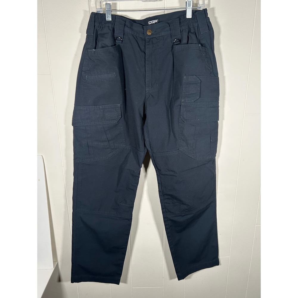 CQR Mens Tactical Pants Black Cargo Work Trousers 34W x 32L (fits 33 x 31)